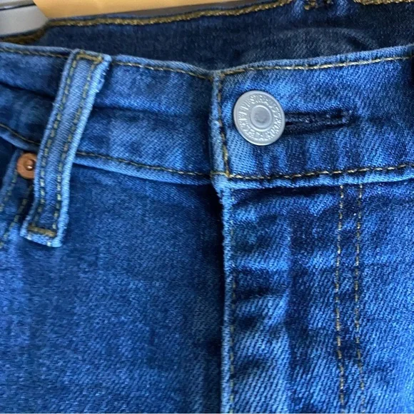 Levis Jeans Mens 34x30 Blue 514 Straight Leg Fit Workwear Mid Wash Stretch Denim - Picture 7 of 10